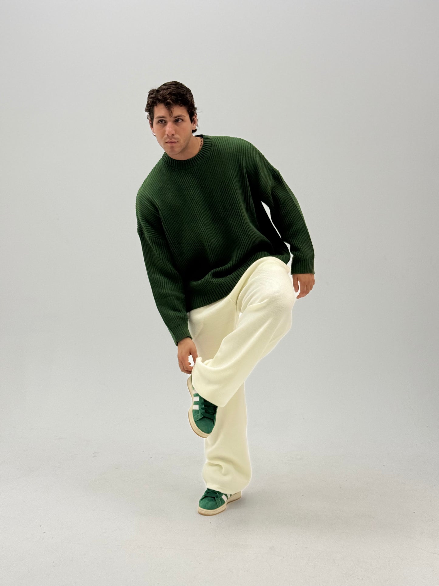 Olive cream knitted set