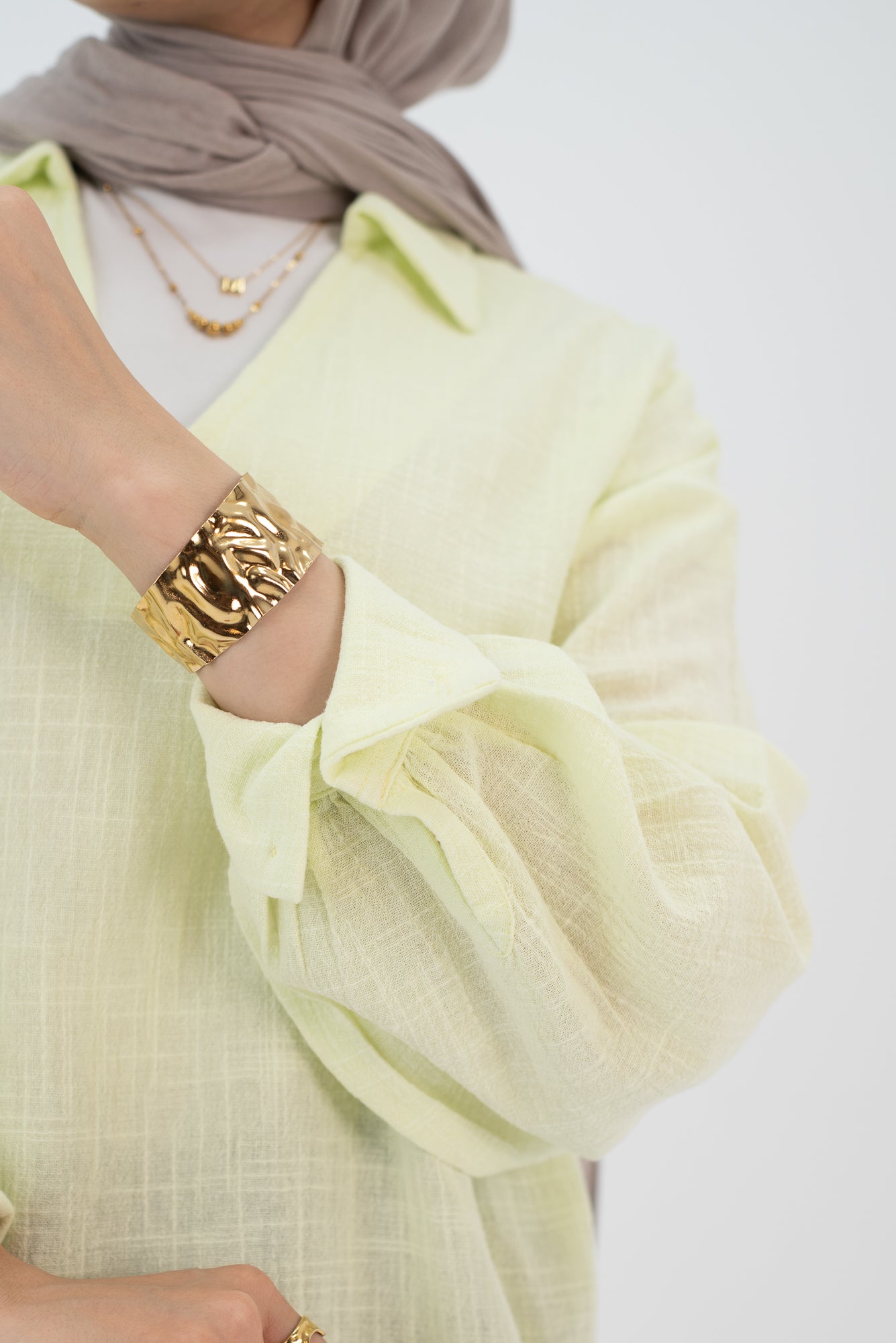 Linen Light Lime V Blouse