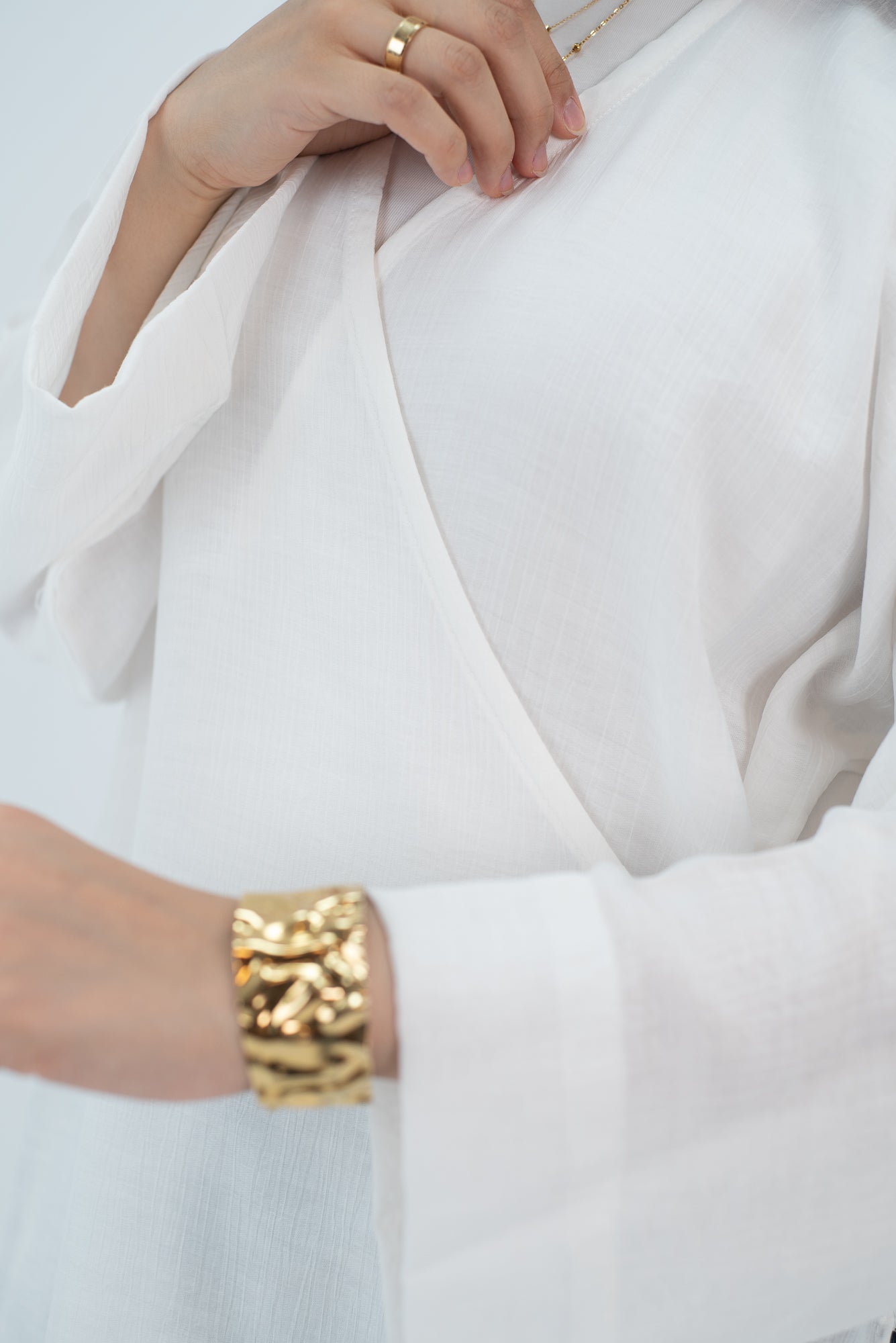 Linen white Wrap tie blouse