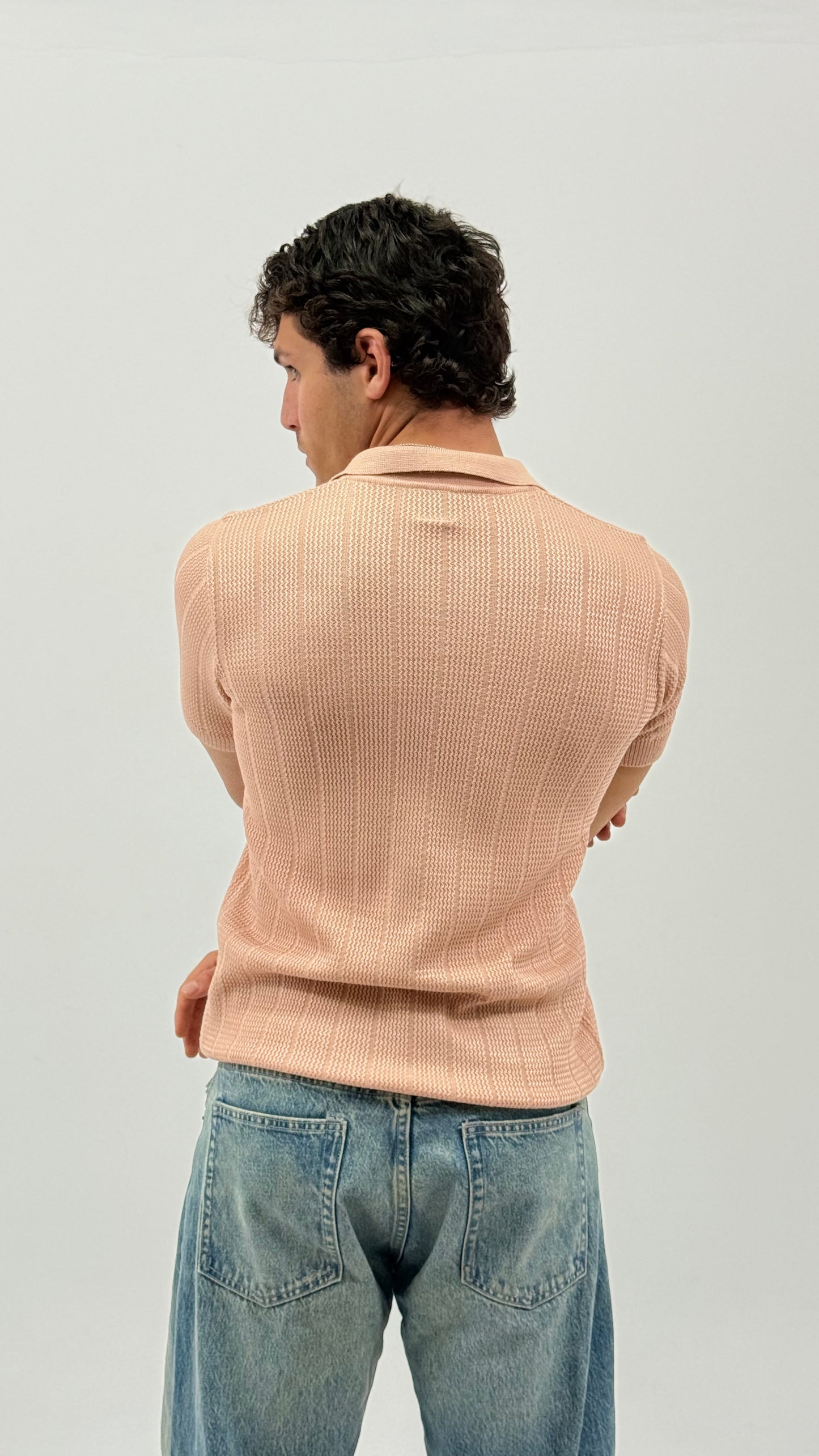 Salmon Pink Raw Knit