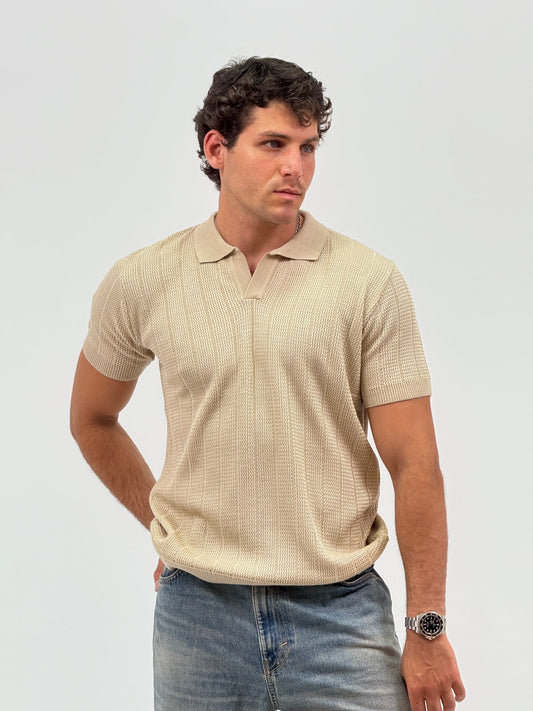 Beige Raw Knit