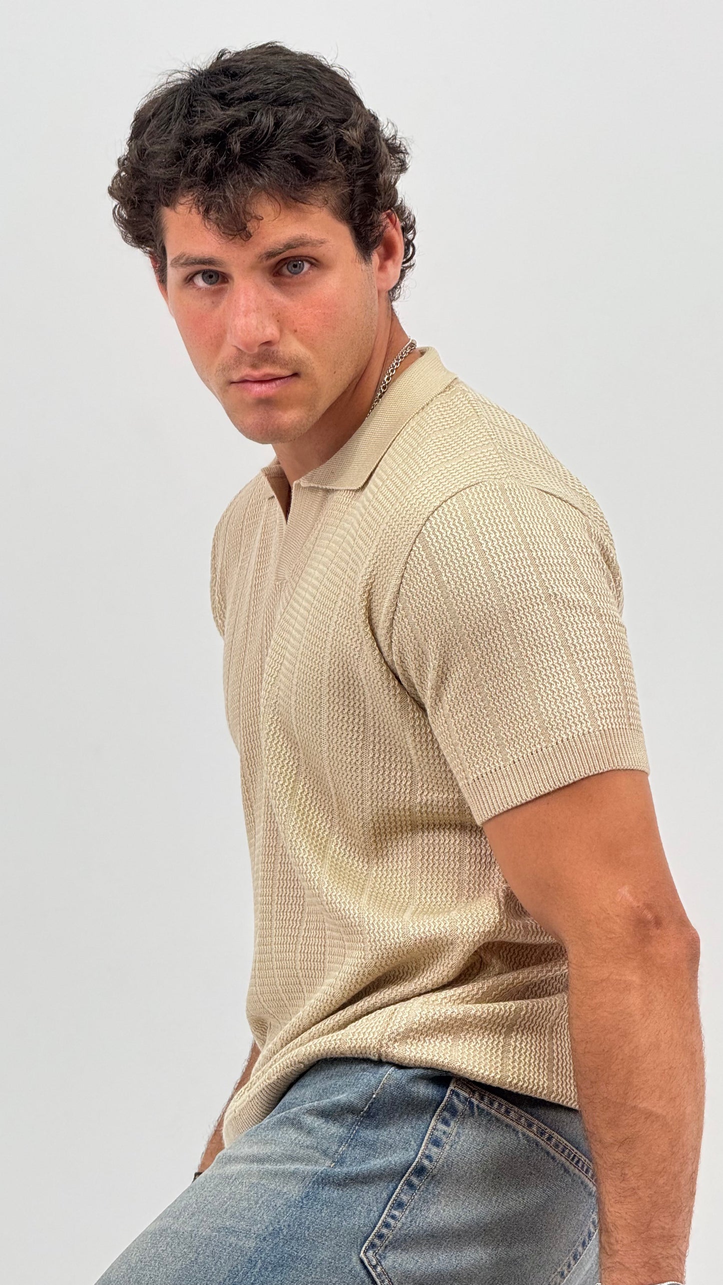 Beige Raw Knit