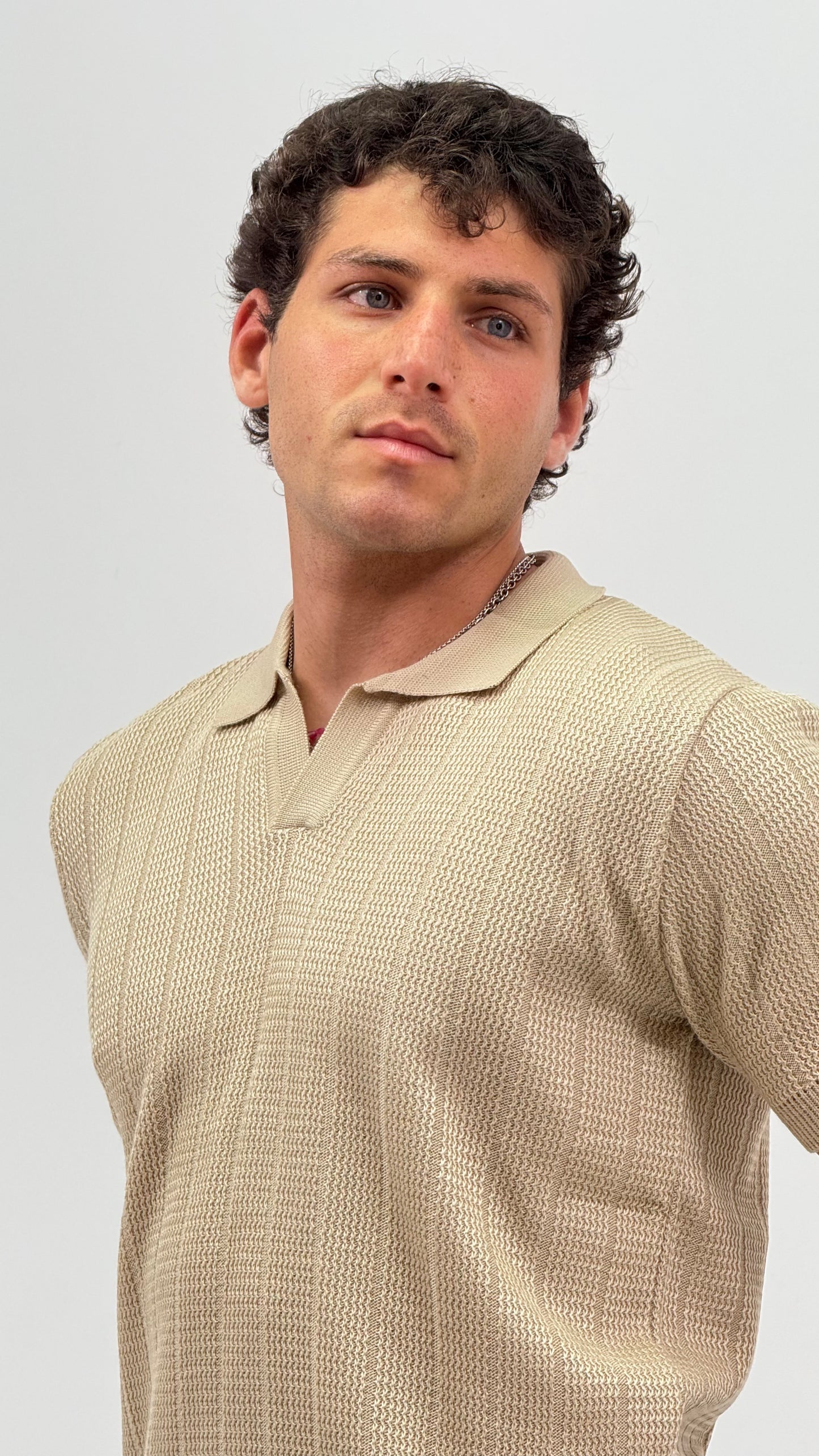 Beige Raw Knit