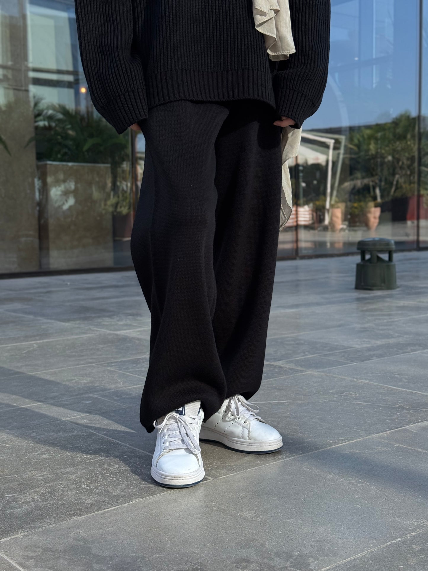 Black knitted trouser