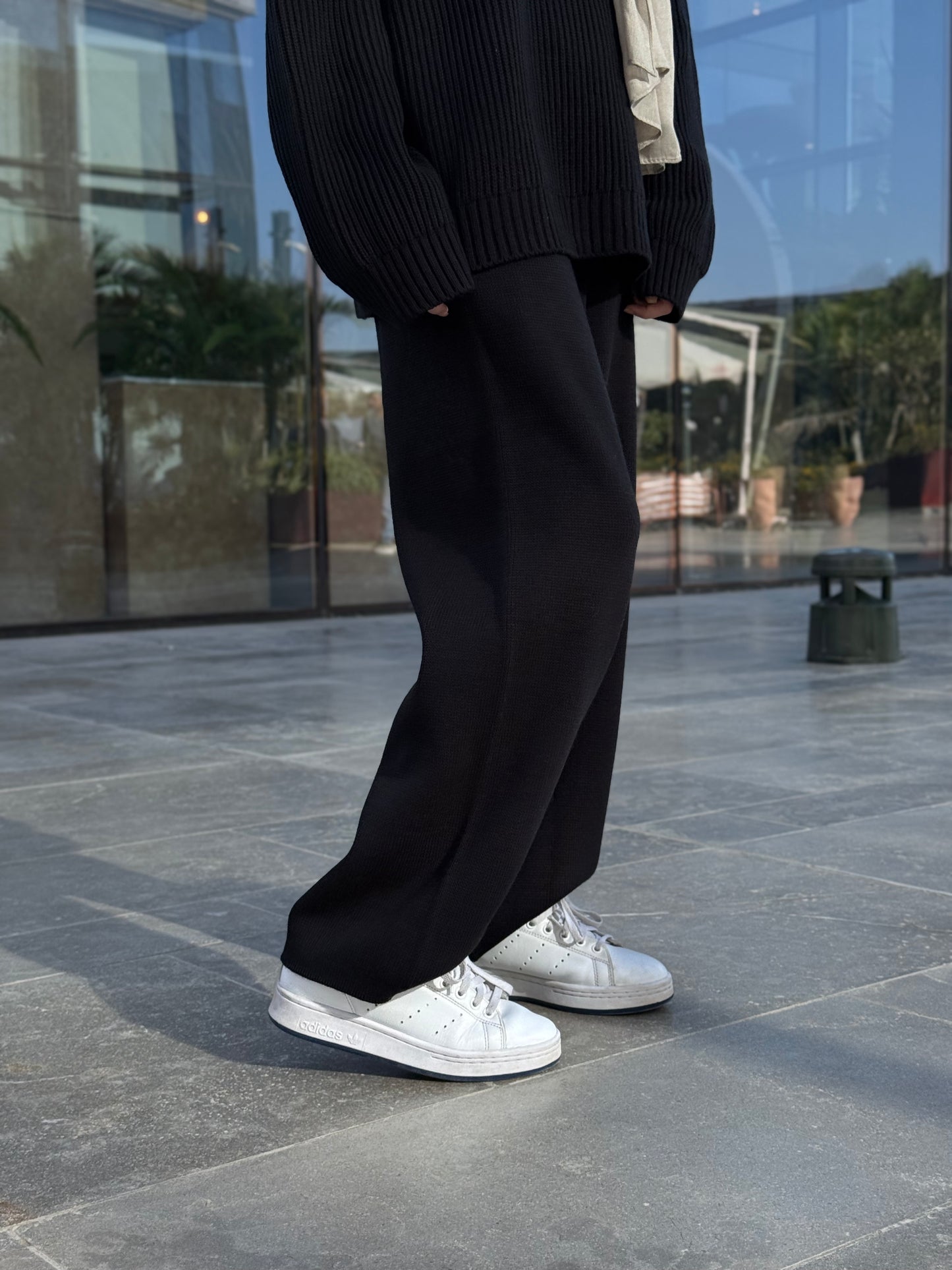 Black knitted trouser