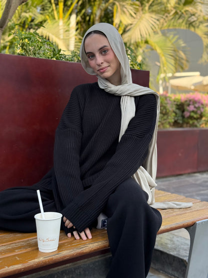 Black mock neck pullover