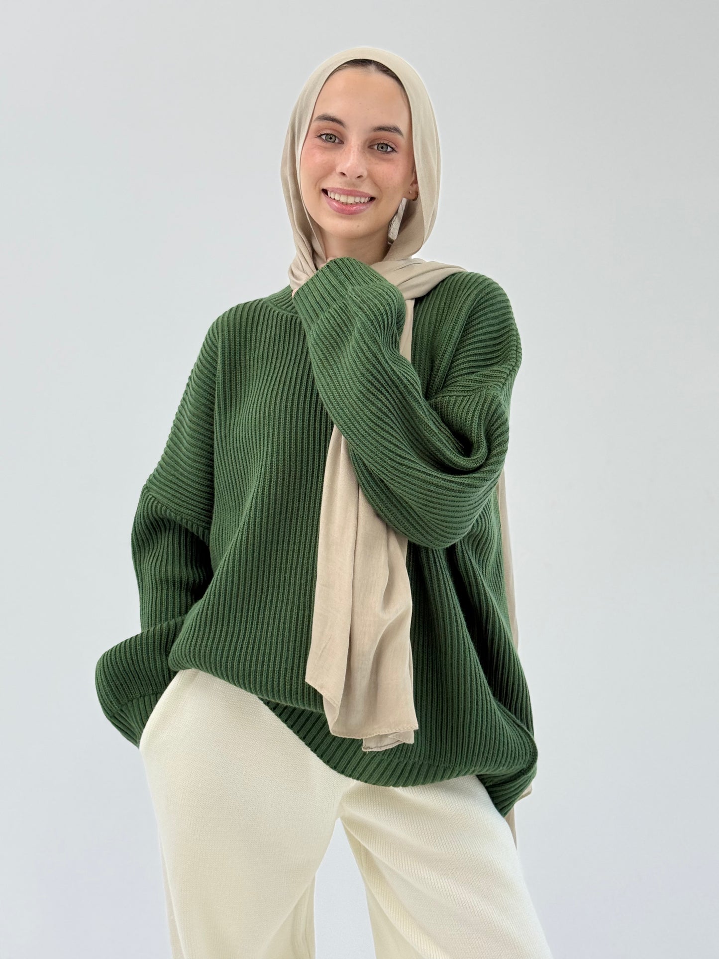 Olive mock neck pullover