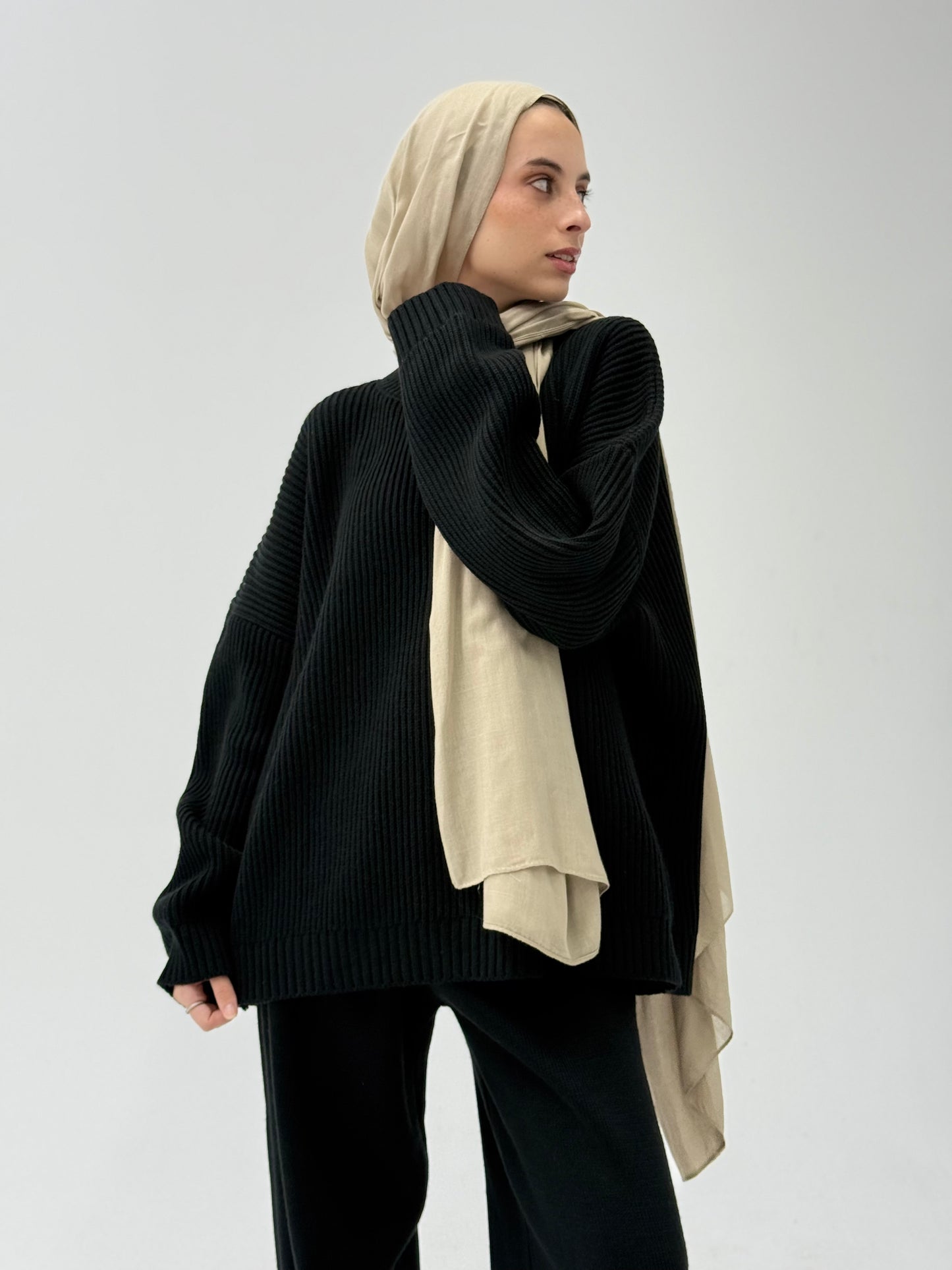 Black mock neck pullover