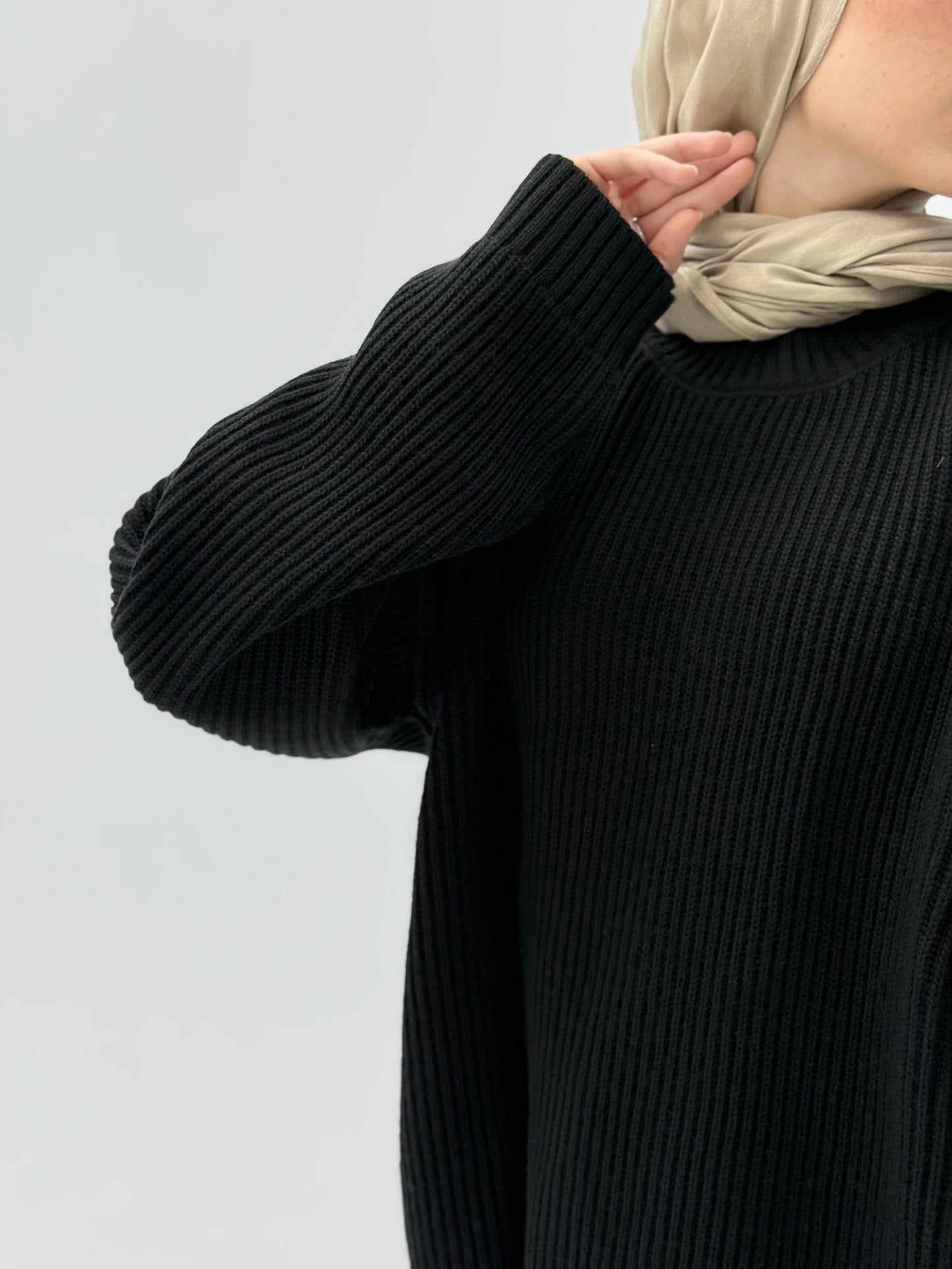 Black mock neck pullover