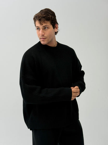 Black mock neck pullover