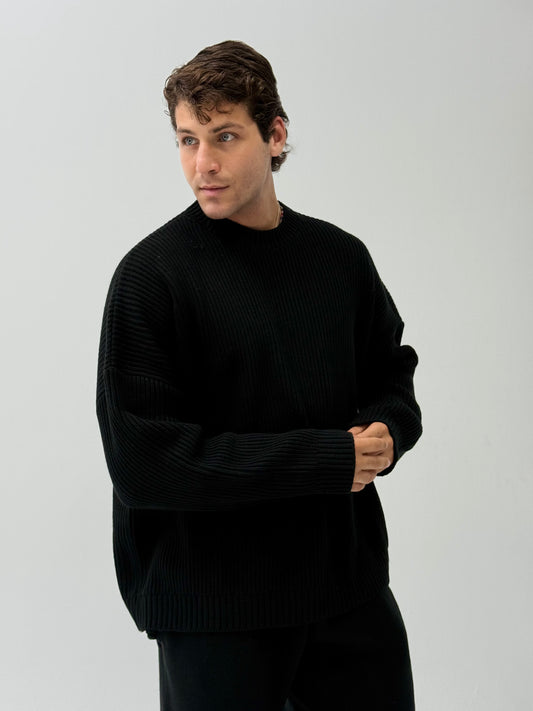 Black mock neck pullover