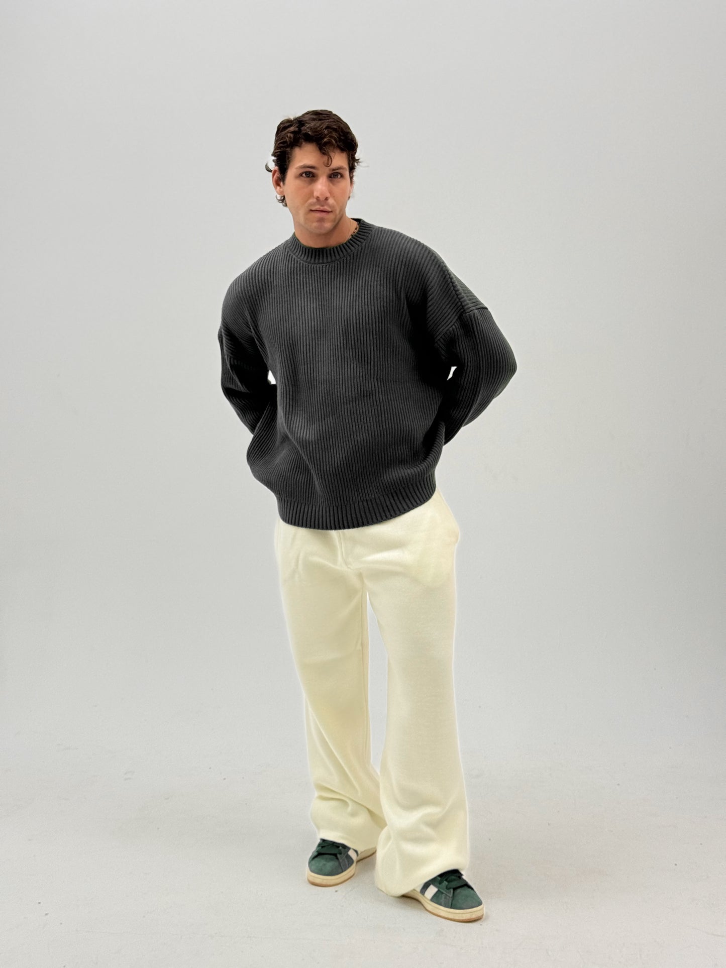 Grey mock neck pullover