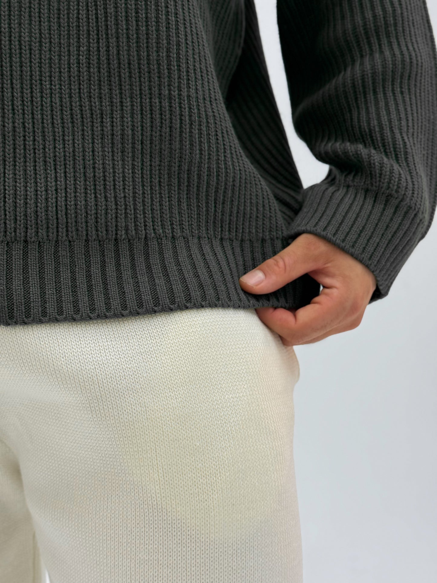 Grey mock neck pullover